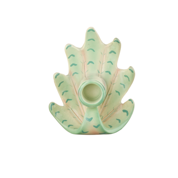Kandelaar keramiek schelp groen