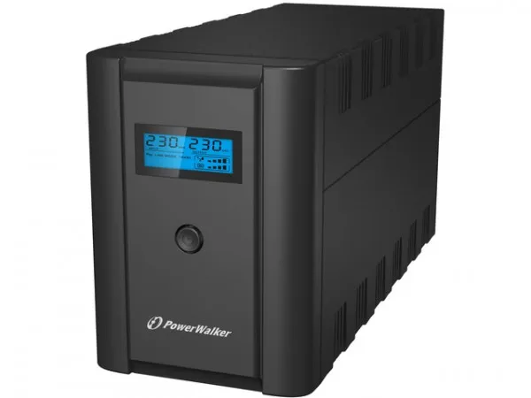 PowerWalker VI 2200 LCD/FR - UPS - AC 230 V - 1200 Watt - 2200 VA - 9 At - USB - output-stikforbindelser: 4 - sort
