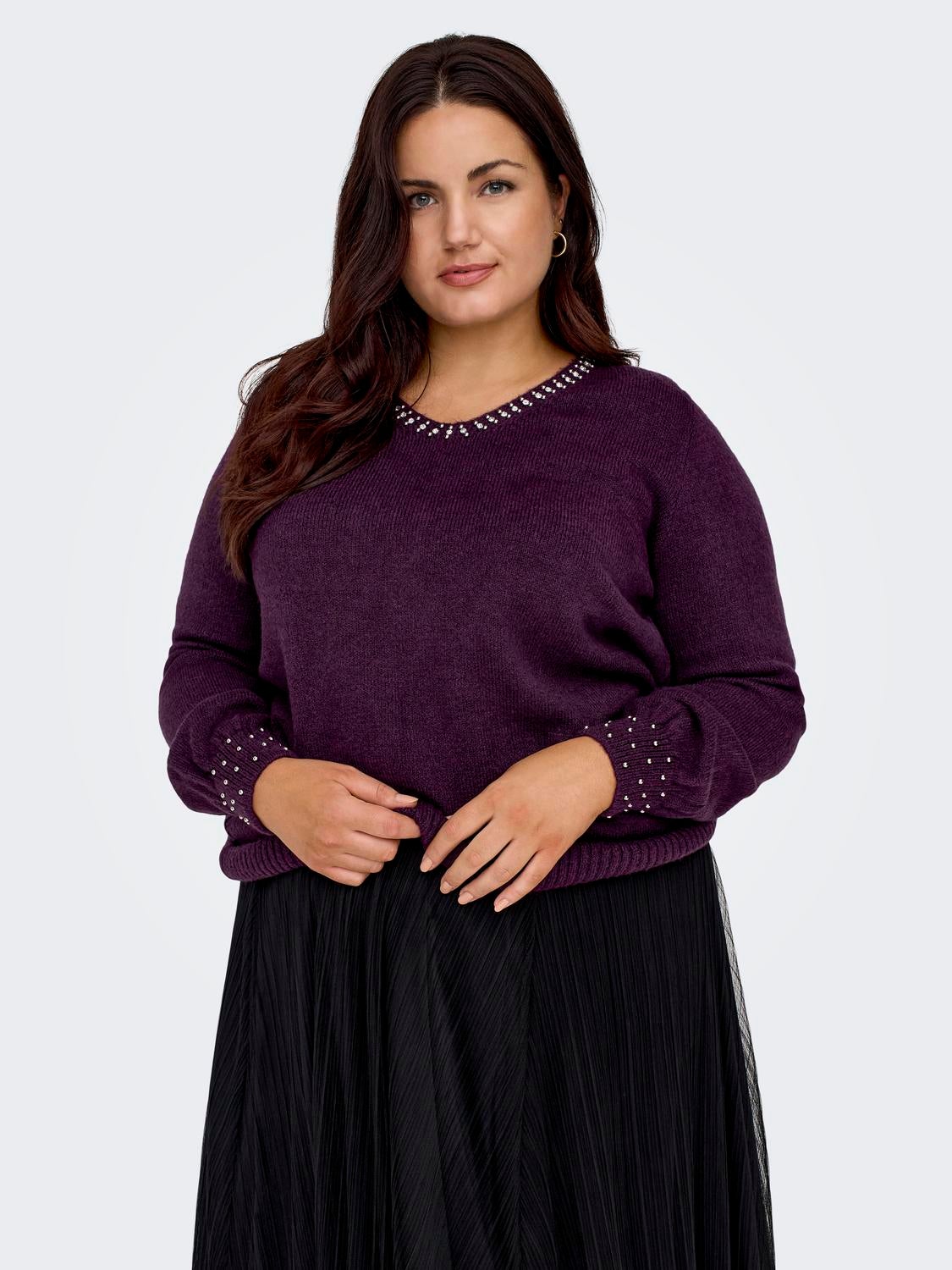 CARALESSIA Strickpullover Italian Plum