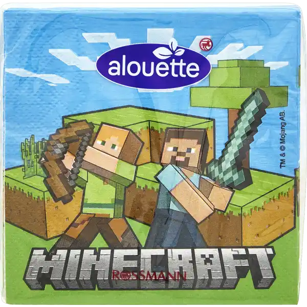 SERVIETTE MINECRAFT & HELLO KITTY 20Stk