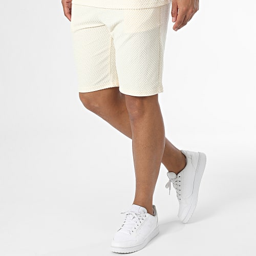Ensemble Tee Shirt Et Short Jogging Beige