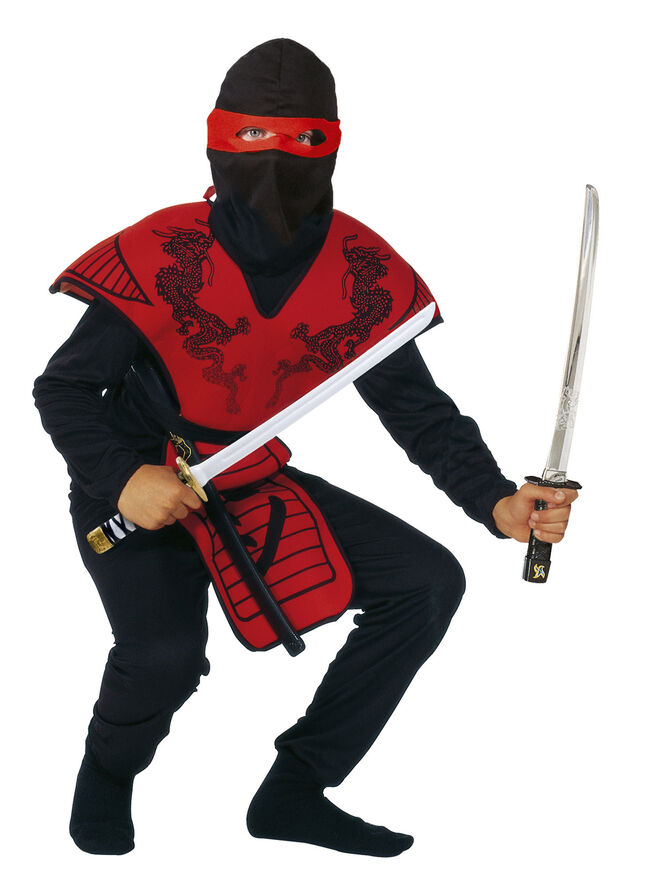 RIO Red Ninja Stofbrynje. bluse, bukser, hætte og maske str. 140
