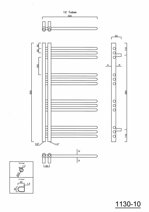 Sapho Dorlion radiator chroom 50x90cm 301W