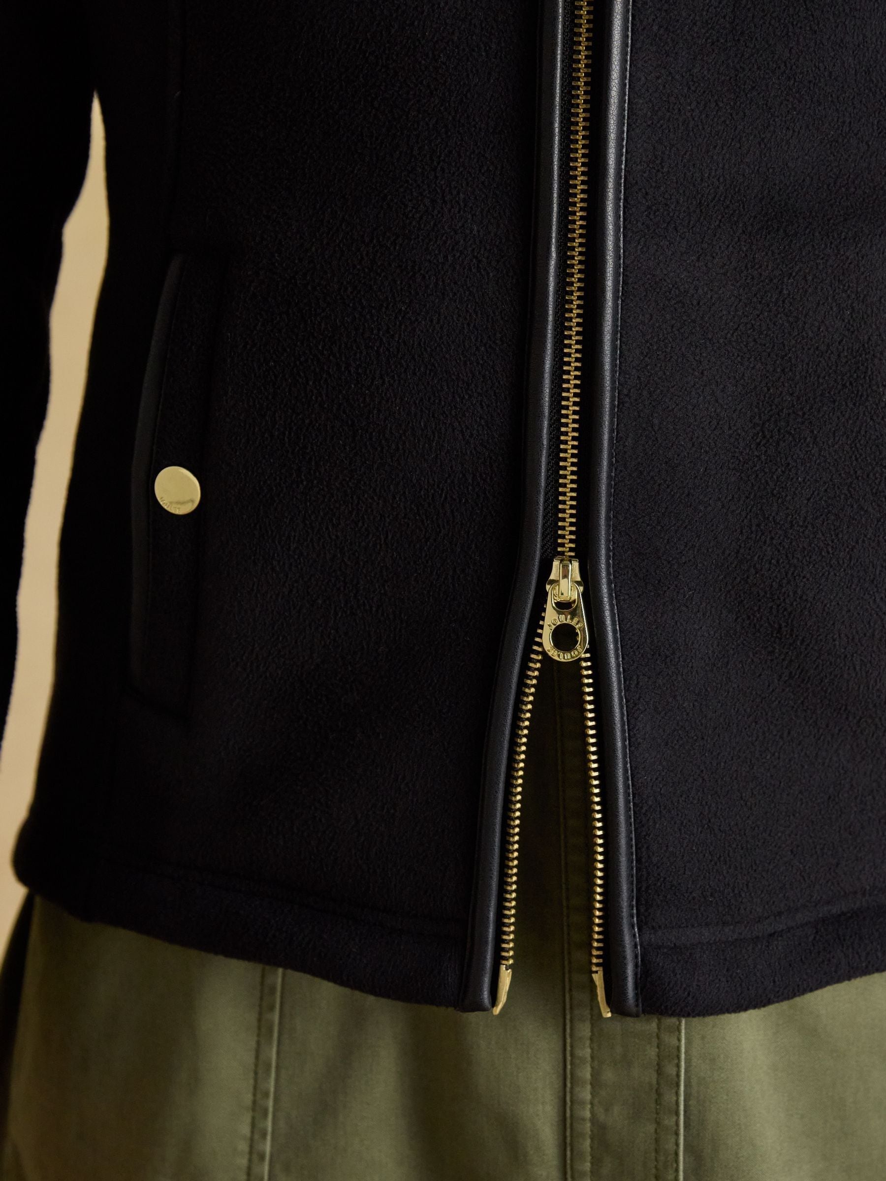 Zwart - Heritage fleece met doorlopende rits