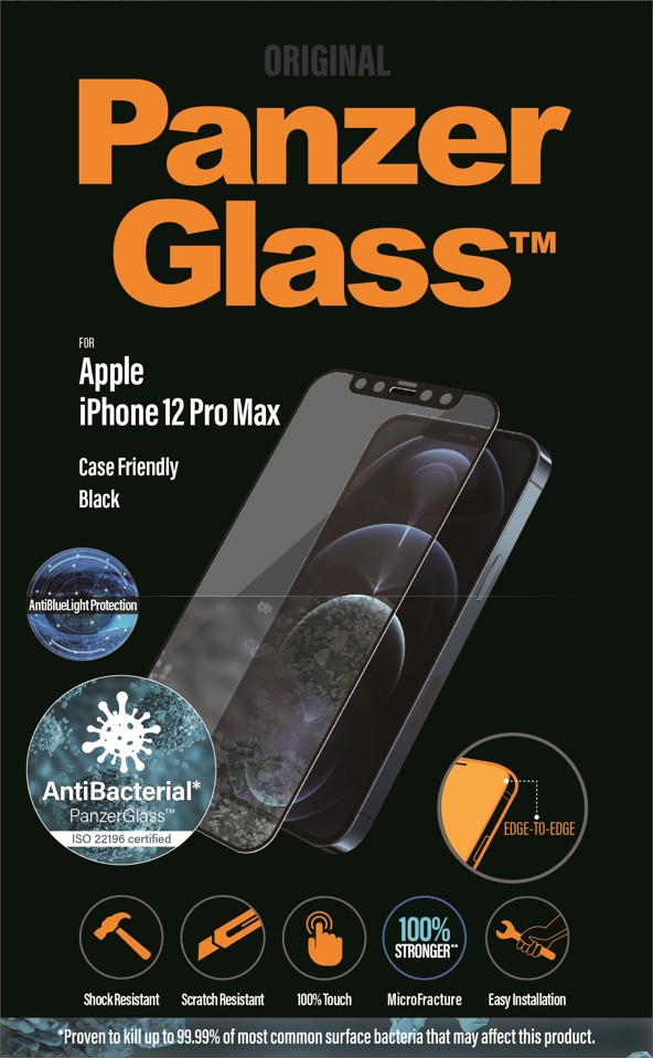 PanzerGlass - iPhone 12 Pro Max (CF) Anti-Bluelight (AB), Black