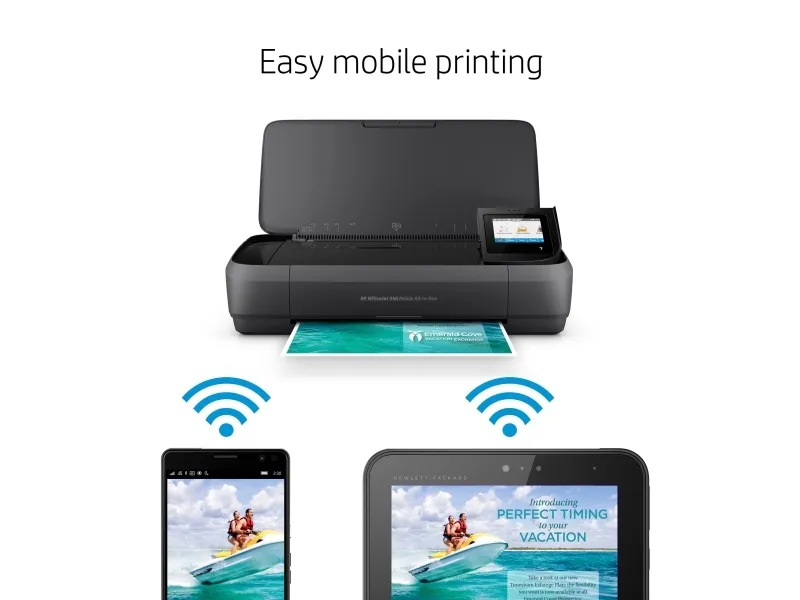 HP Officejet 250 Mobile All-in-One - Multifunktionsprinter - farve - blækprinter - Legal (216 x 356 mm) (original) - A4/Legal (medie) - op til 8 spm (kopiering) - op til 10 spm (udskriver) - 50 ark - USB 2.0, USB vært, Wi-Fi