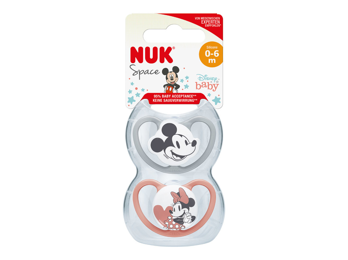 CHUPETA SPACE NUK MINNIE SILICONE 0-6M 2UN