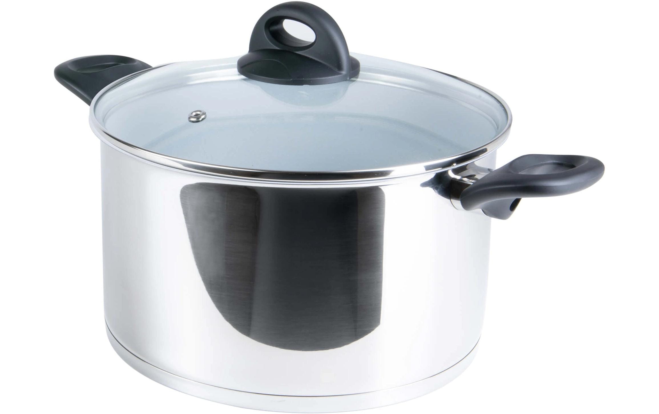 Cerafit Steel Kochtopf Set, 2-teilig 24 cmCerafit Steel Pfanne Edelstahl-Keramik Antihaft-Pfanne, Induktion, abnehmbarer Griff
