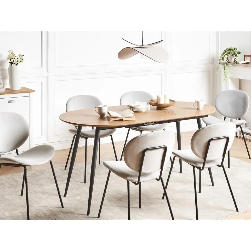 CLAVET - Uitschuifbare eettafel - Lichtbruin - MDF