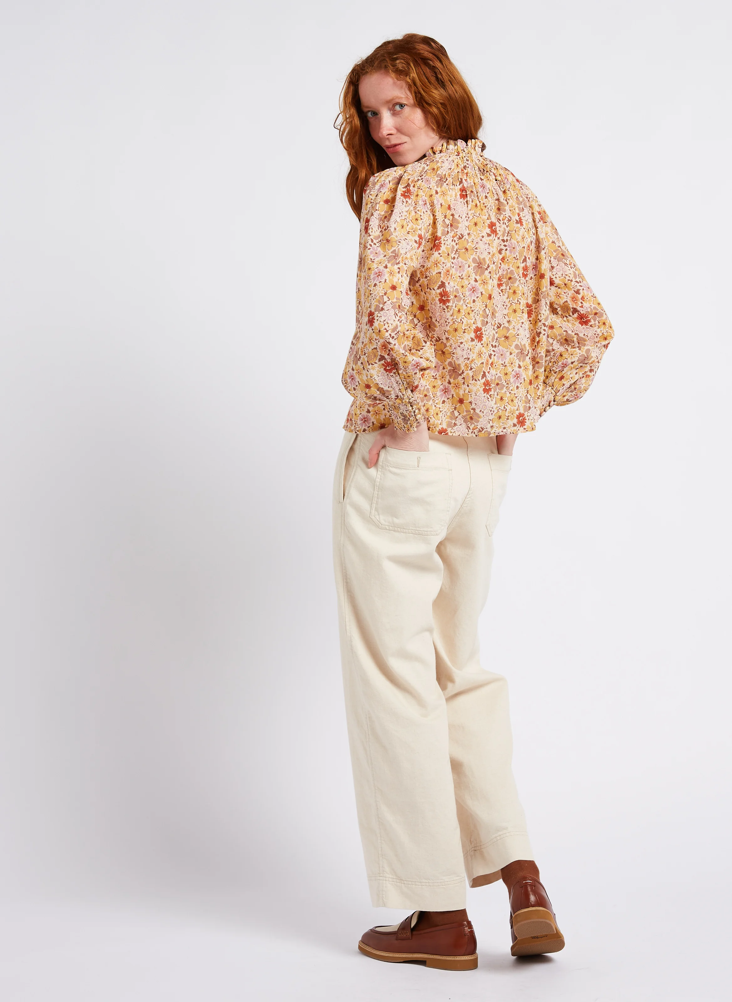 TISSAM - Blouse col rond en coton | Blanc