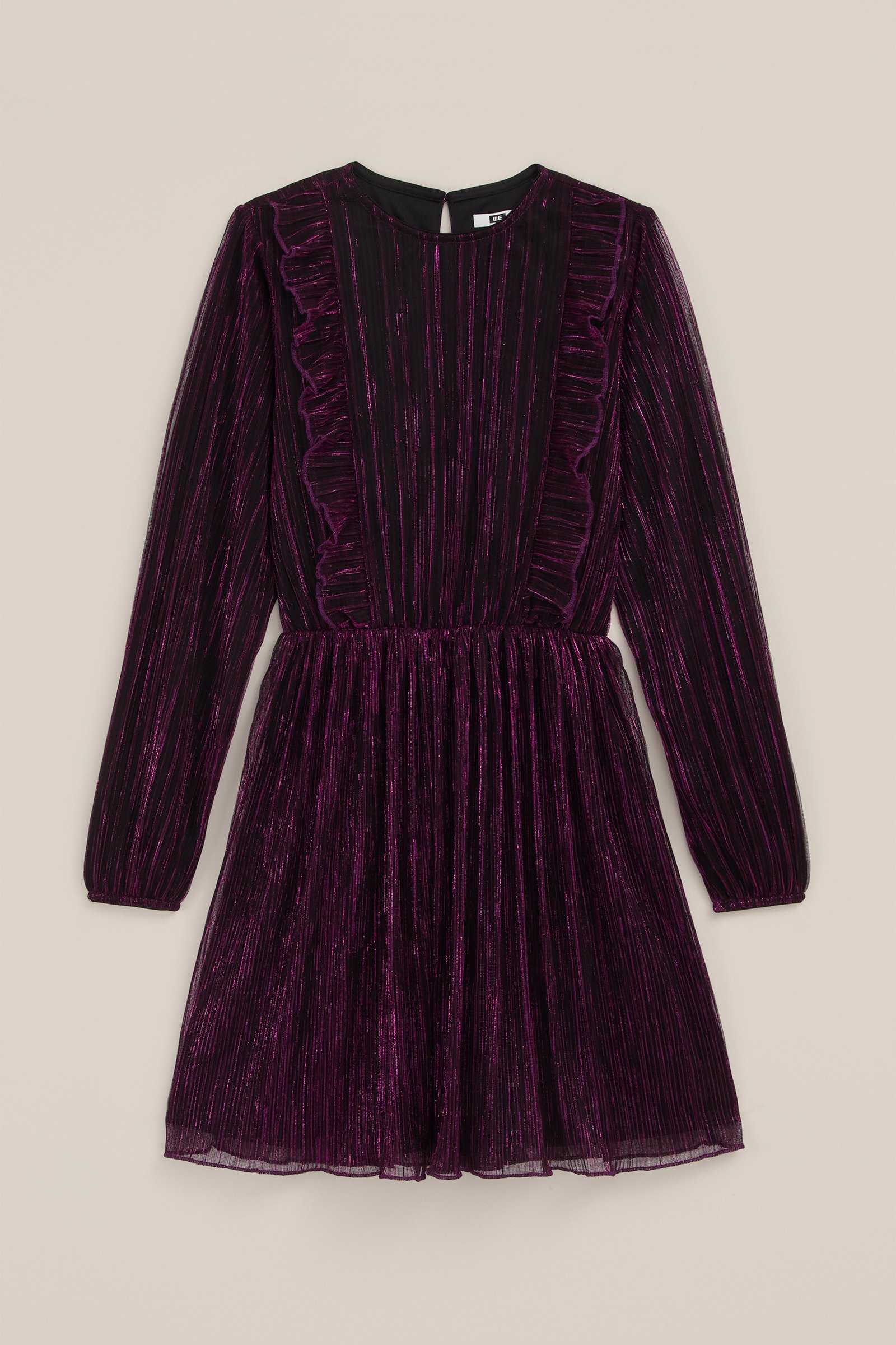 Meisjes jurk met glittergaren WE Fashion Donkerpaars