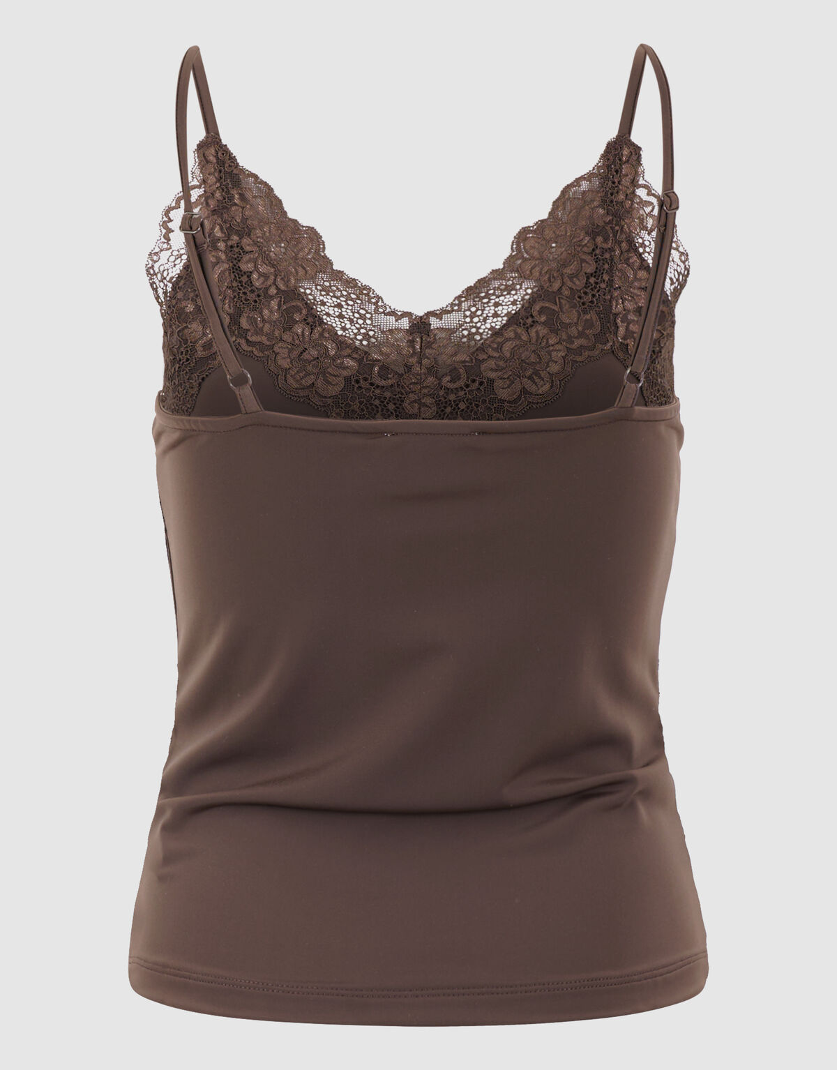 Lace Mix Singlet Donkerbruin