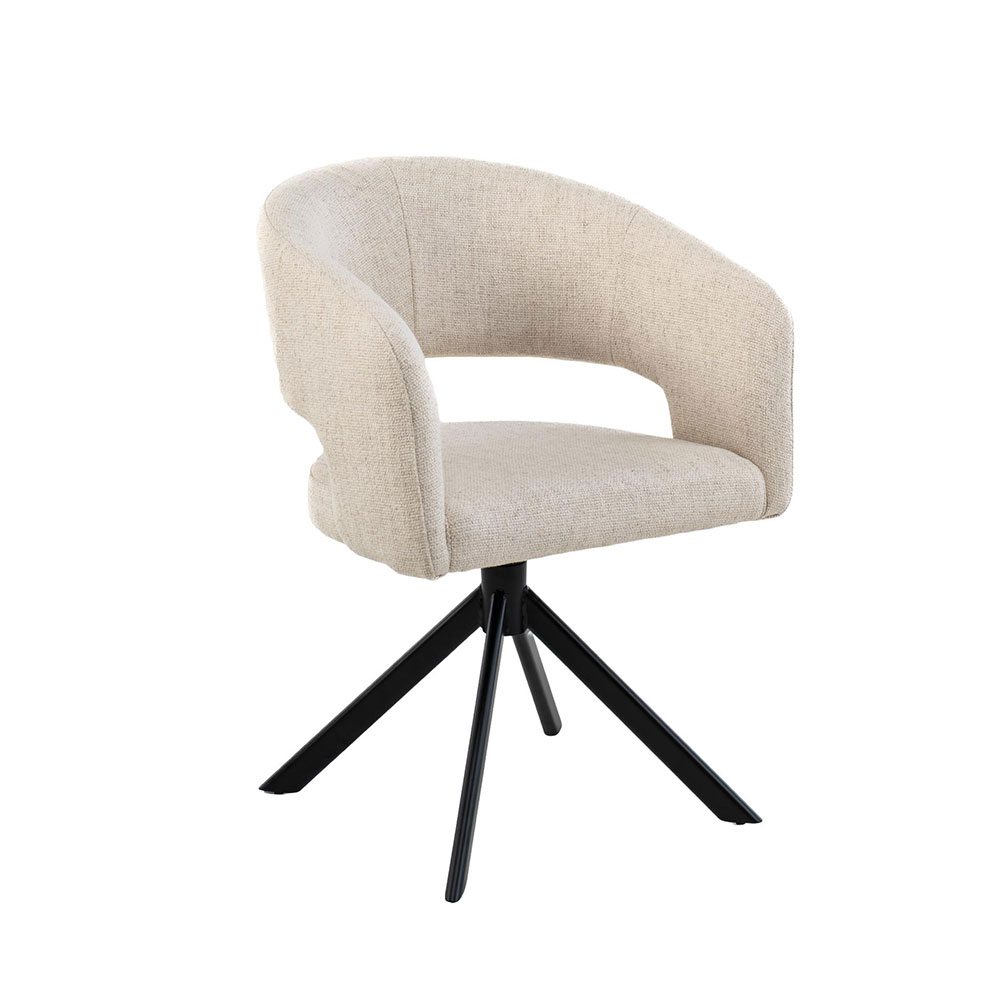 Eetkamerstoel Tokyo Tyler Cream 11 Venus 360 Zwart