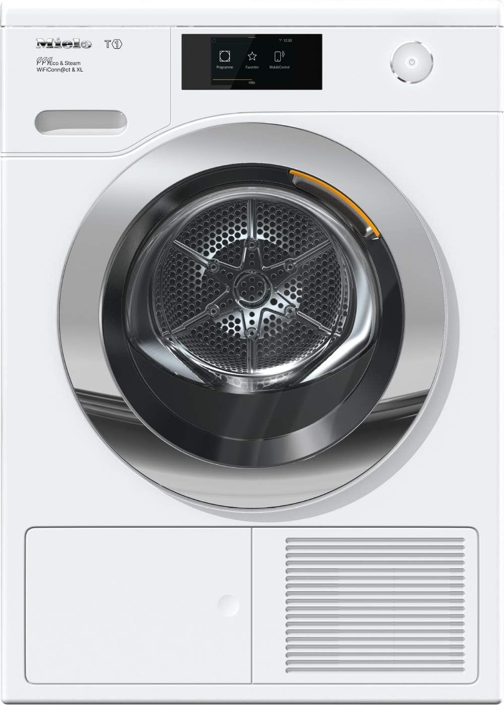 Miele TCR 860 WP Wärmepumpentrockner mit 9kg Schontrommel und Vorbügelfunktion/Trommelbeleuchtung für leichtes Be- und Entladen/integrierte Kondenswasserableitung und EcoDry Technologie
