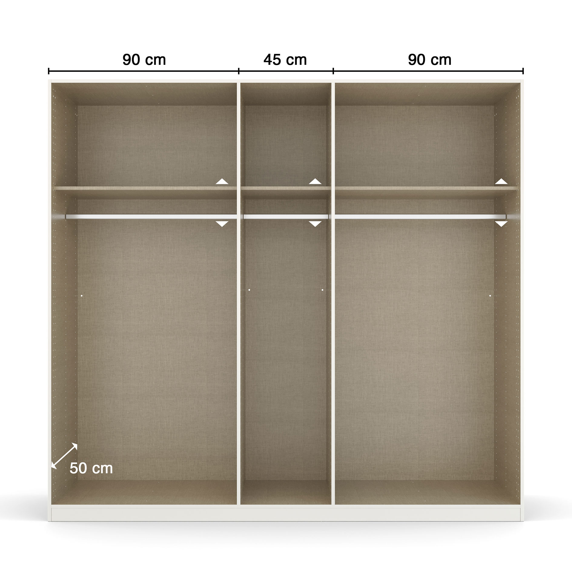 Drehtürenschrank - seidengrau - 5 Türen - 226 cm