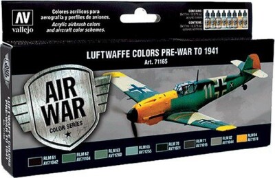 Vallejo - Model Air Maling Sæt - Luftwaffe Pre-War To 1941 - 8X17 ML