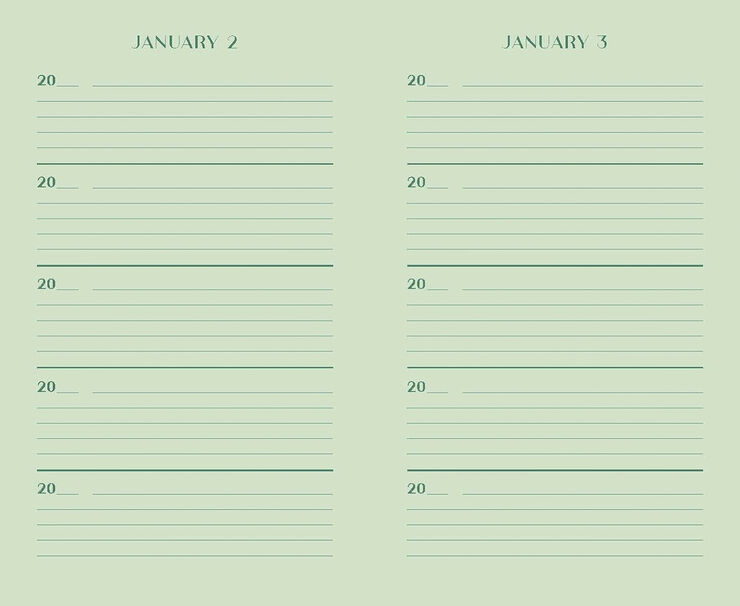 New Mags One Line a Day - Green w/Gold