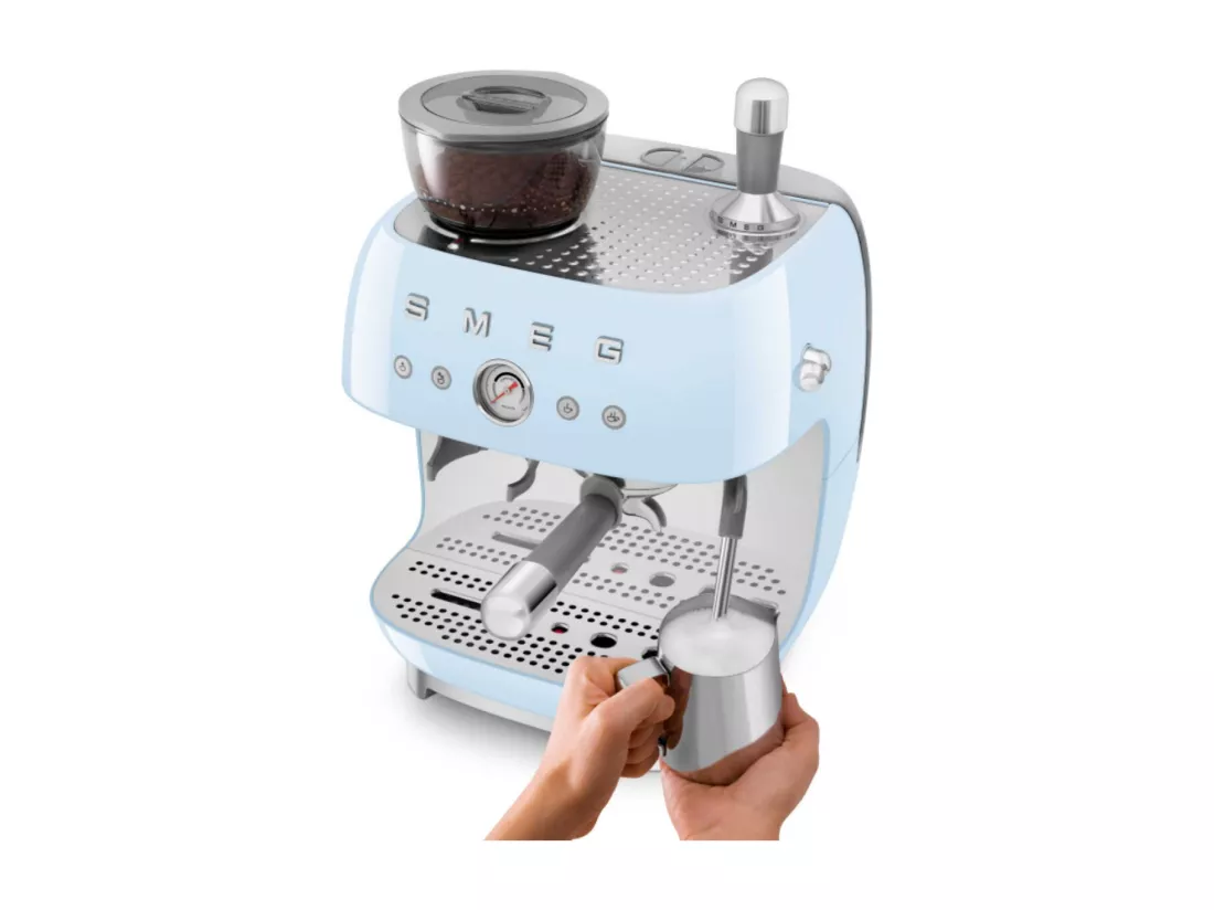 Smeg Machine à expresso avec broyeur 20 bars bleu - EGF03PBEU