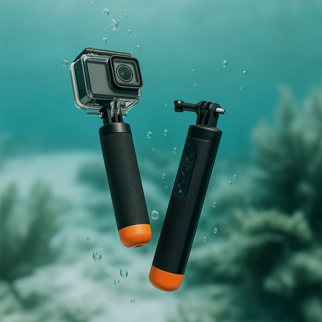 (15m) Unterwasser Bluetooth Fernbedienung Schwimmgriff / Halterung für GoPro Hero 12 / 11 / 10 / 9 / 8 - Schwarz / Orange