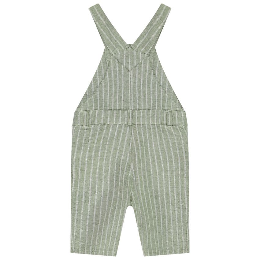 Salopette courte rayée pour bébé garçon - Vert