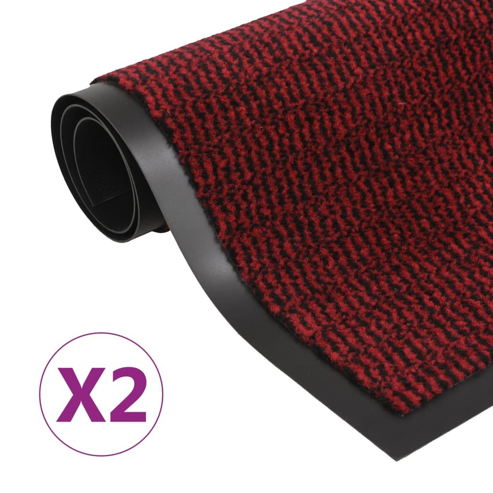Paillassons rectangulaires 2 pcs 90 x 150 cm rouge