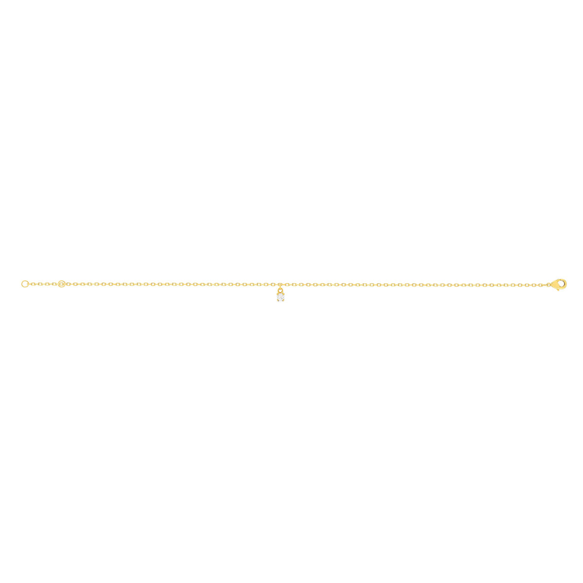Chaine de cheville plaqué or zirconia 25 cm