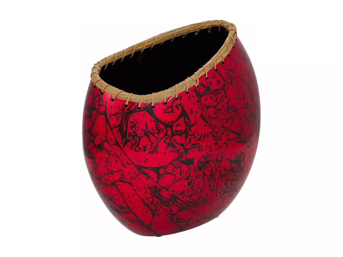 Vase en céramique rouge 35x18,5x37,5h