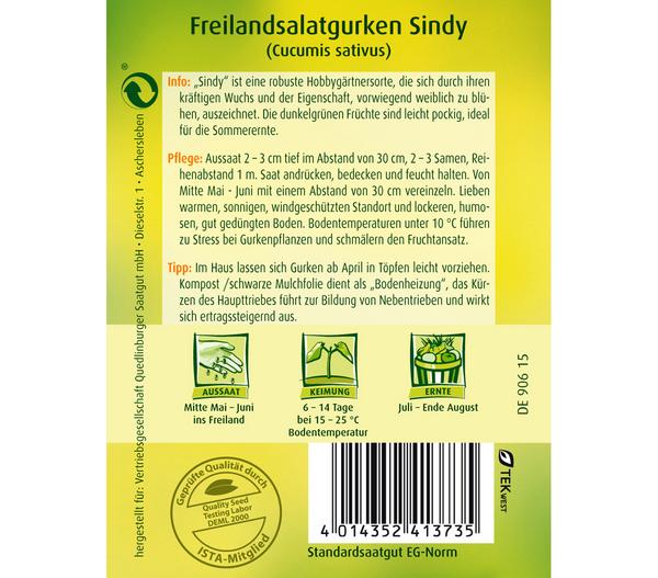 Quedlinburger Samen Freilandsalatgurke 'Sindy'
