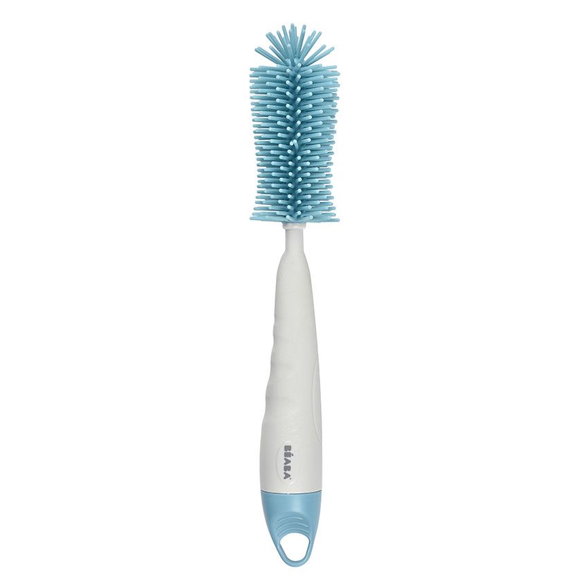 Goupillon en silicone - Bleu - Ecru