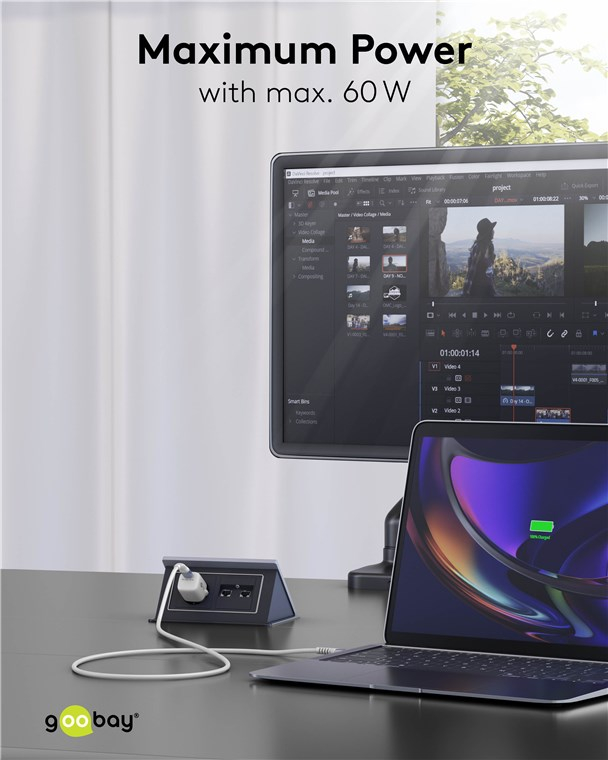 (3m) 60W MFi USB C auf Lightning Ladekabel Textil Datenkabel (74521) - Weiss