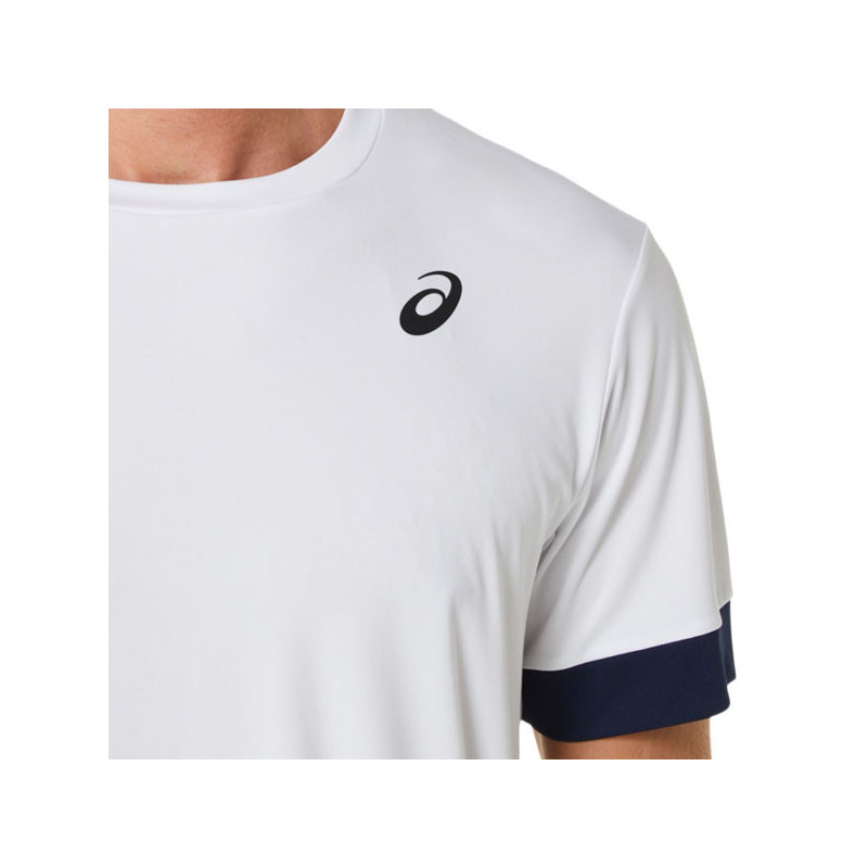 Tee-shirt Asics Court Top blanc ou turquoise