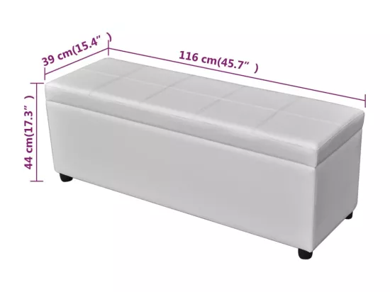 Banc long de rangement Bois Blanc