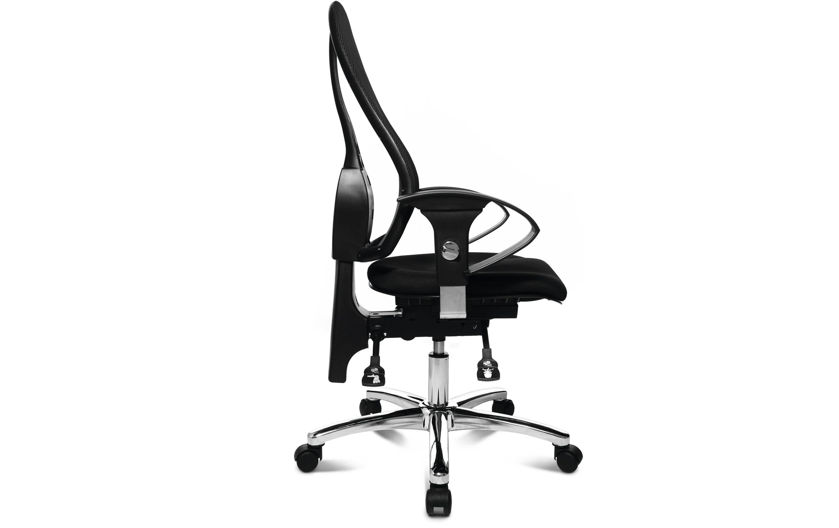 Bürostuhl Sitness 15, Schwarz<br>Fitness-Drehstuhl mit balancierender Sitzfläche in Netz-Optik