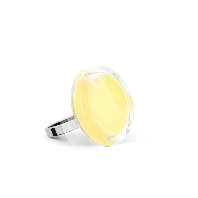 Bague en verre soufflé - Cachou Nano Pastel