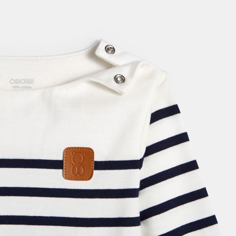 T-shirt marinière bleu bébé garçon Bleu