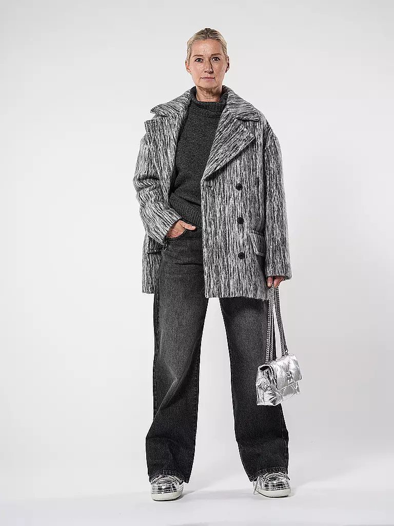TORY BURCH Ledertasche - Umhängetasche KIRA Small silber