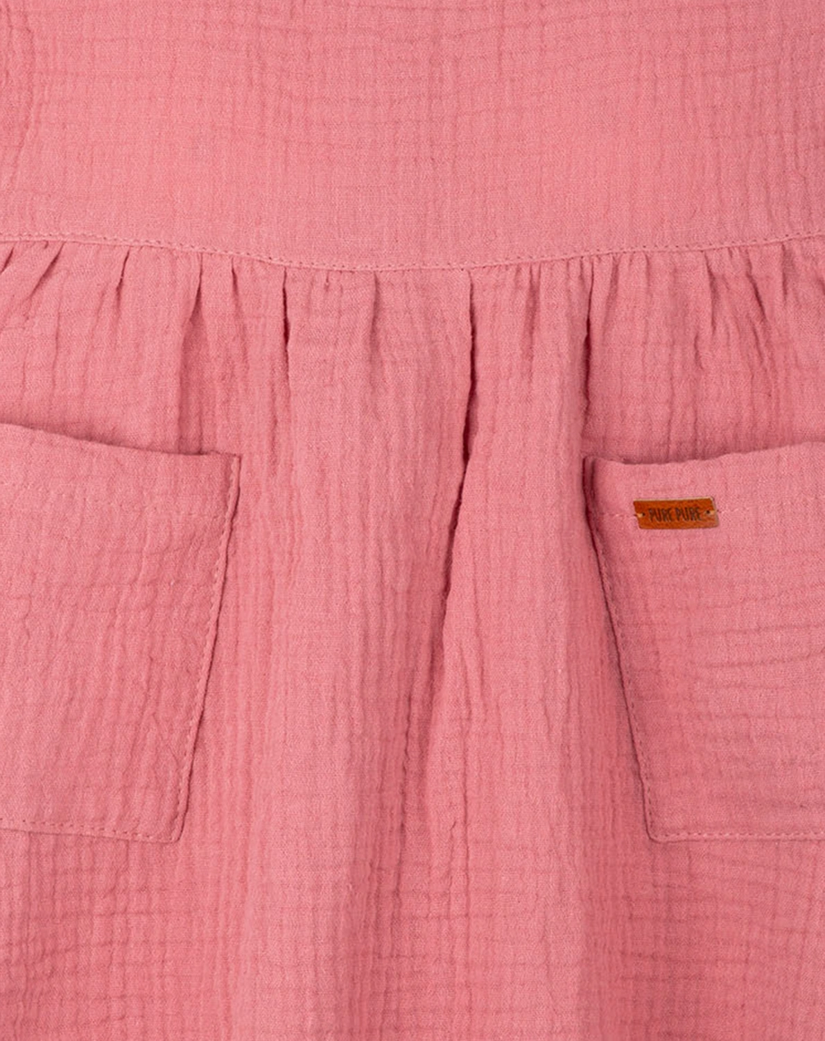 Mull-Kleid RÜSCHEN in mauve