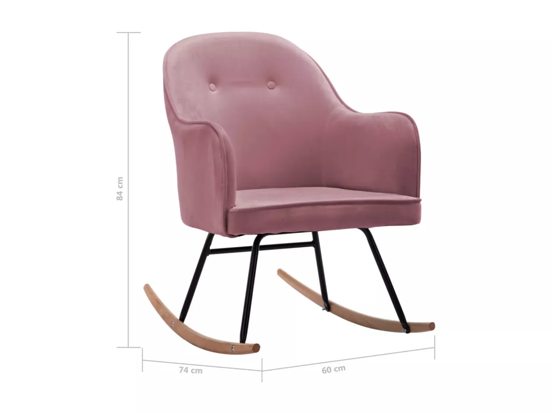 Chaise à bascule Rose Velours