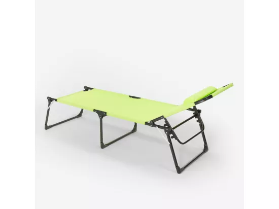 2 chaises longues pliantes en aluminium plage et jardin Gold Coast