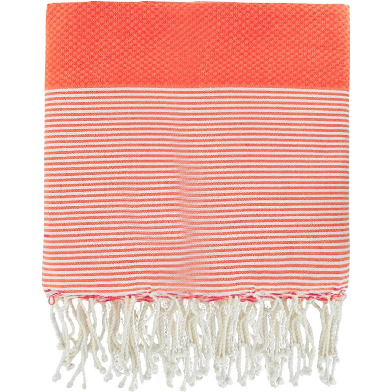 Febronie Fouta Famiglia XXL Nid d'abeille Ibiza rouge corail - 200x200 cm