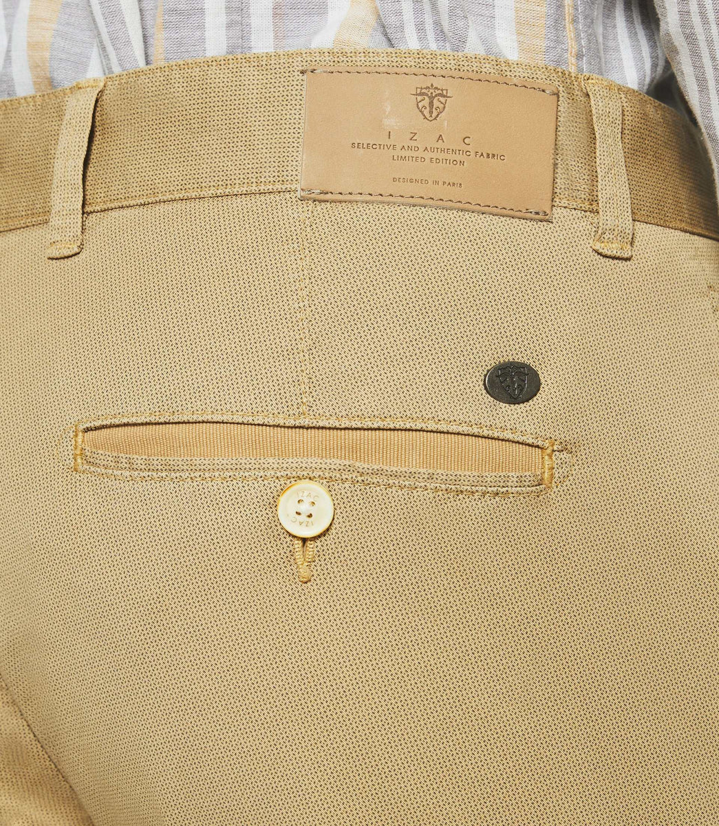 Pantalon slim à imprimé beige PEPS