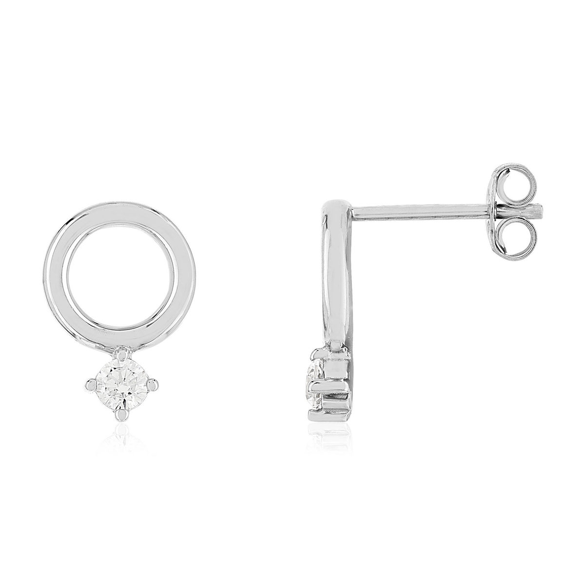 Créoles argent 925 pampille zirconias
