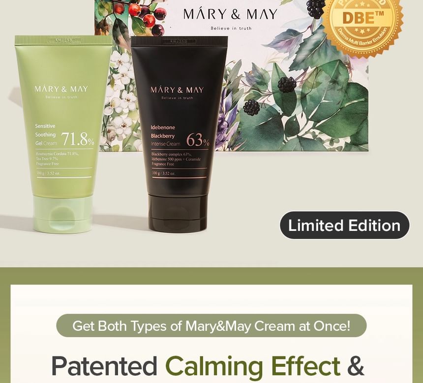 Mary&May - Verzachtende Gelcrème + Idebenone Bramencrème Duoset