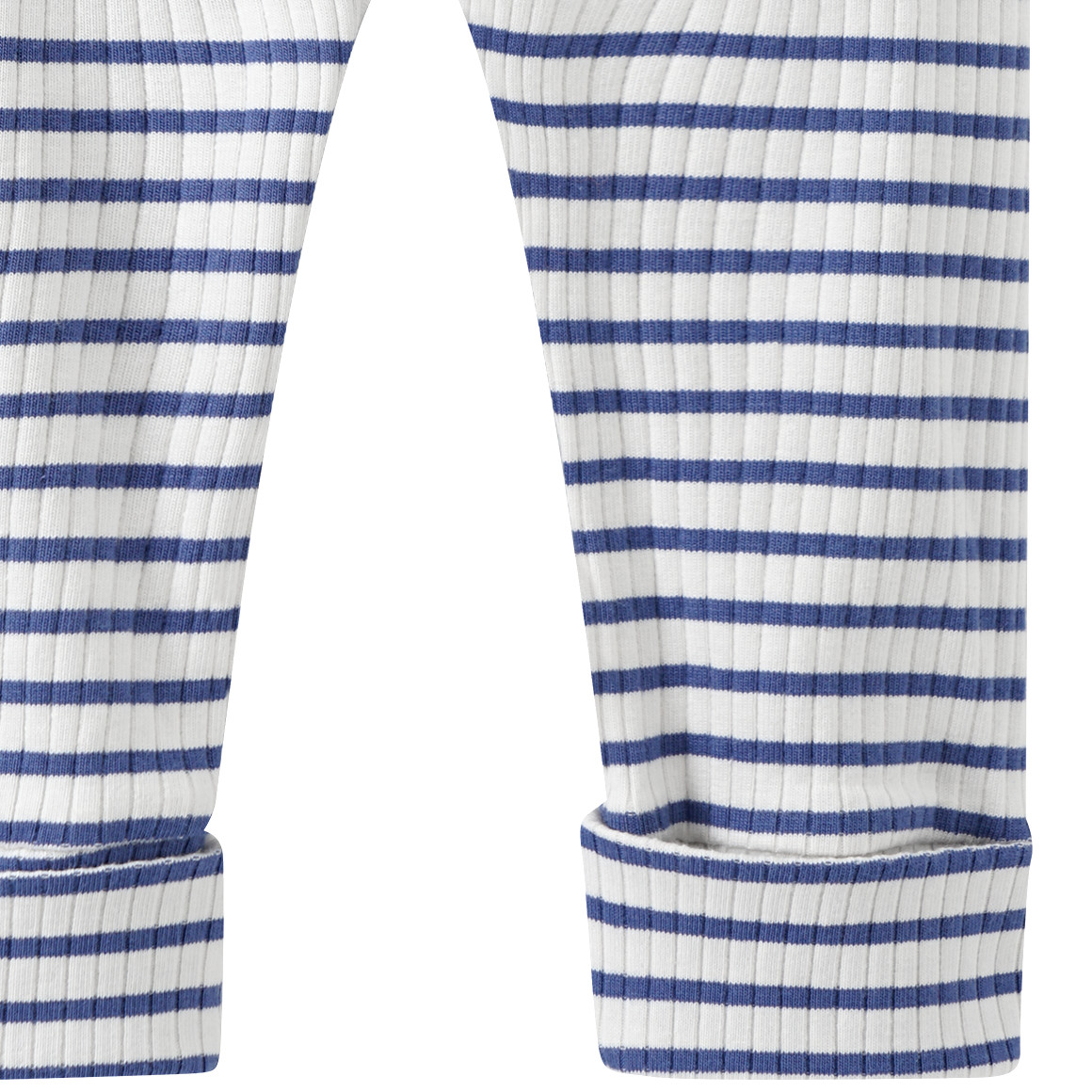 Topomini Pure Collection Baby Leggings mit Rippstruktur weiss / dunkelblau