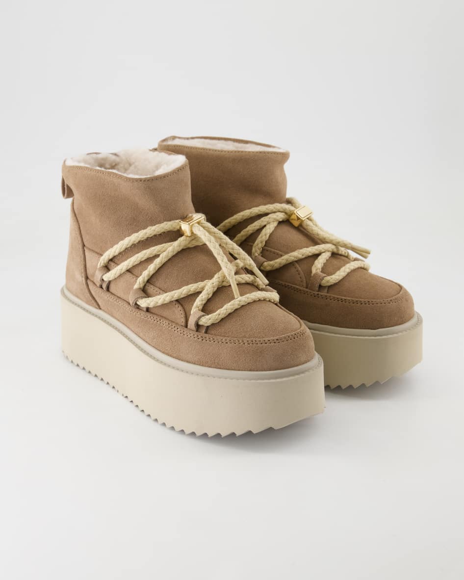 Inuikii Classic Low Platform Stiefeletten in Beige