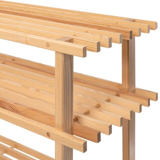 Schuhregal 3 Ebenen 77x45x26 cm Kiefernholz
