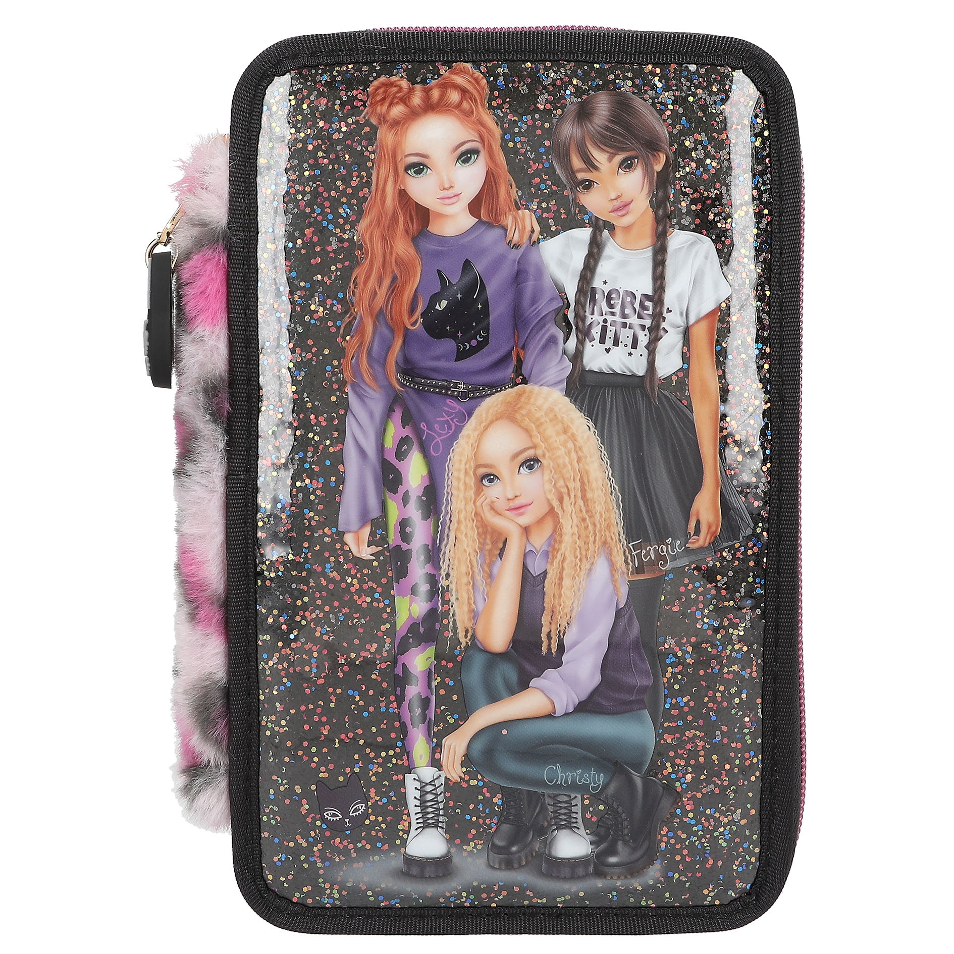 TOPModel 3-vaks etui REBEL KITTTY
