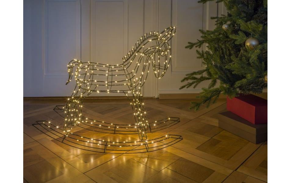 LED-Figur Pferd, 65 cm, Schwarz<br>LED Weihnachtsdekoration