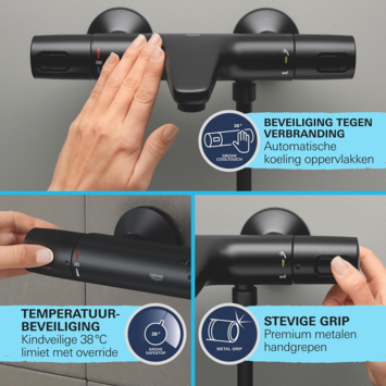 Grohe Thermostatische Douchekraan Precision Trend New 15 cm Mat Zwart