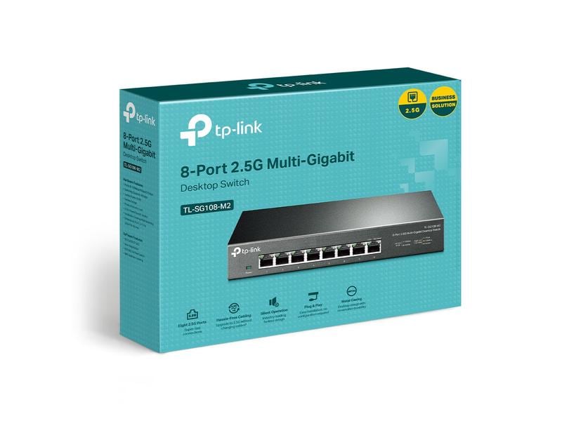 TP-Link Switch Omada Unmanaged 8 x 2.5G Ports TL-SG108-M2 8 8-Port 2.5G Desktop Switch
